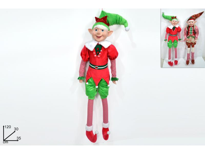 ELFO ABITO ROSSO/VERDE 120CM
