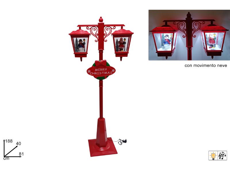 DOPPIO LAMP. NATALIZIO C/BABBO NATALE MOVIMENTO NEVE