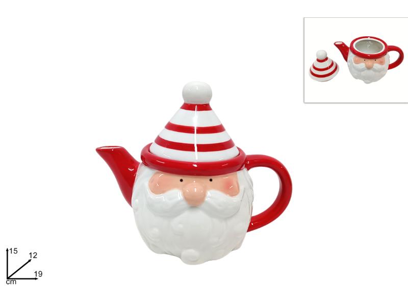 TEIERA CERAMICA 15CM VISO BABBO NATALE 222A192