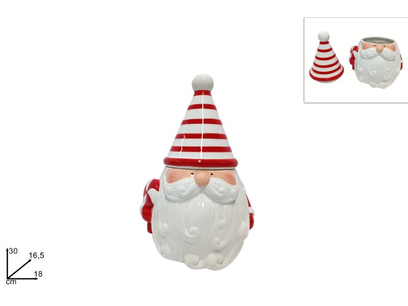 BARATTOLO CERAMICA 30CM VISO BABBO NATALE