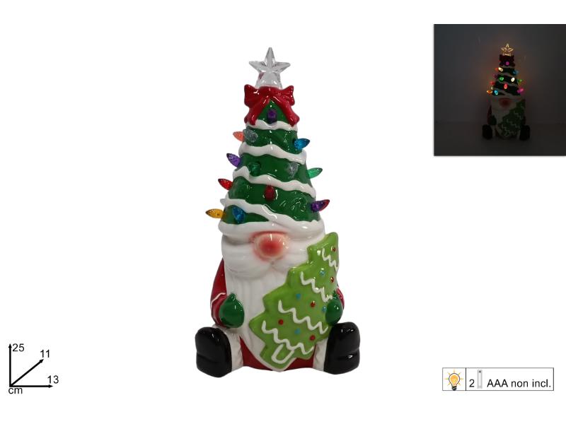 BABBO NATALE 25CM CON LUCE
