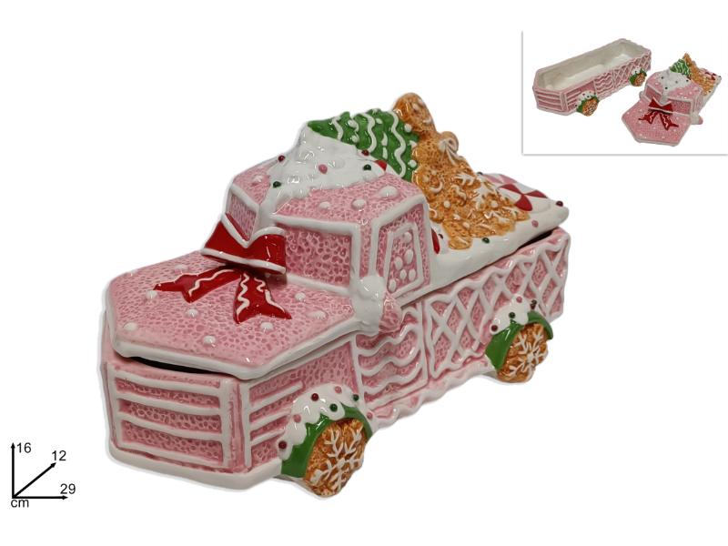 BARATTOLO CAMIONCINO CERAMICA 29CM DECORO CANDY