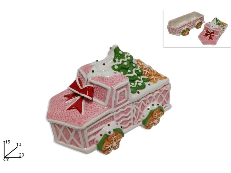 BARATTOLO CAMIONCINO CERAMICA 23CM DECORO CANDY