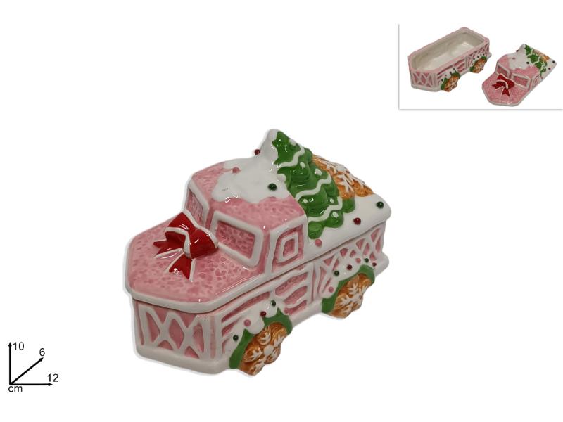 BARATTOLO CAMIONCINO CERAMICA 12CM DECORO CANDY