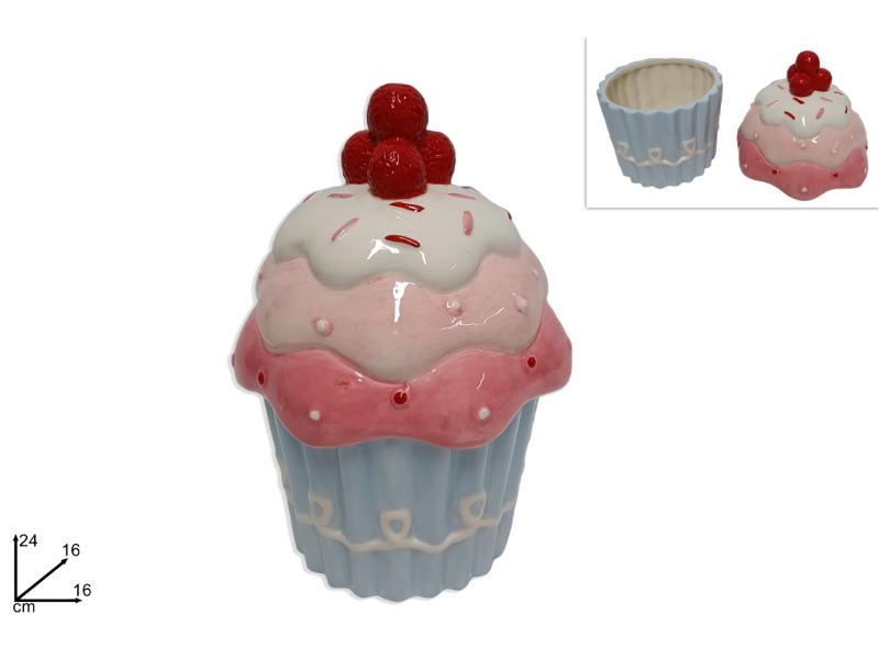 BARATTOLO DOLCETTO CERAMICA 23CM DECORO CANDY