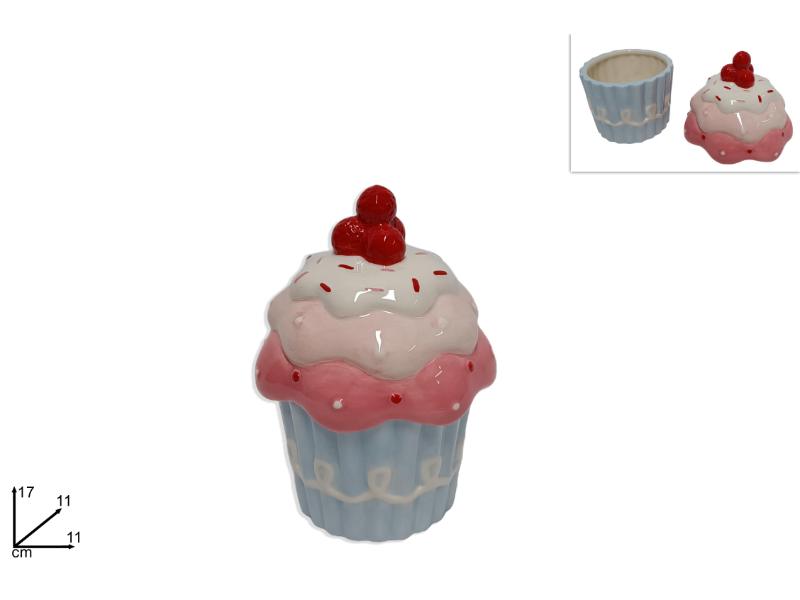 BARATTOLO DOLCETTO CERAMICA 17CM DECORO CANDY
