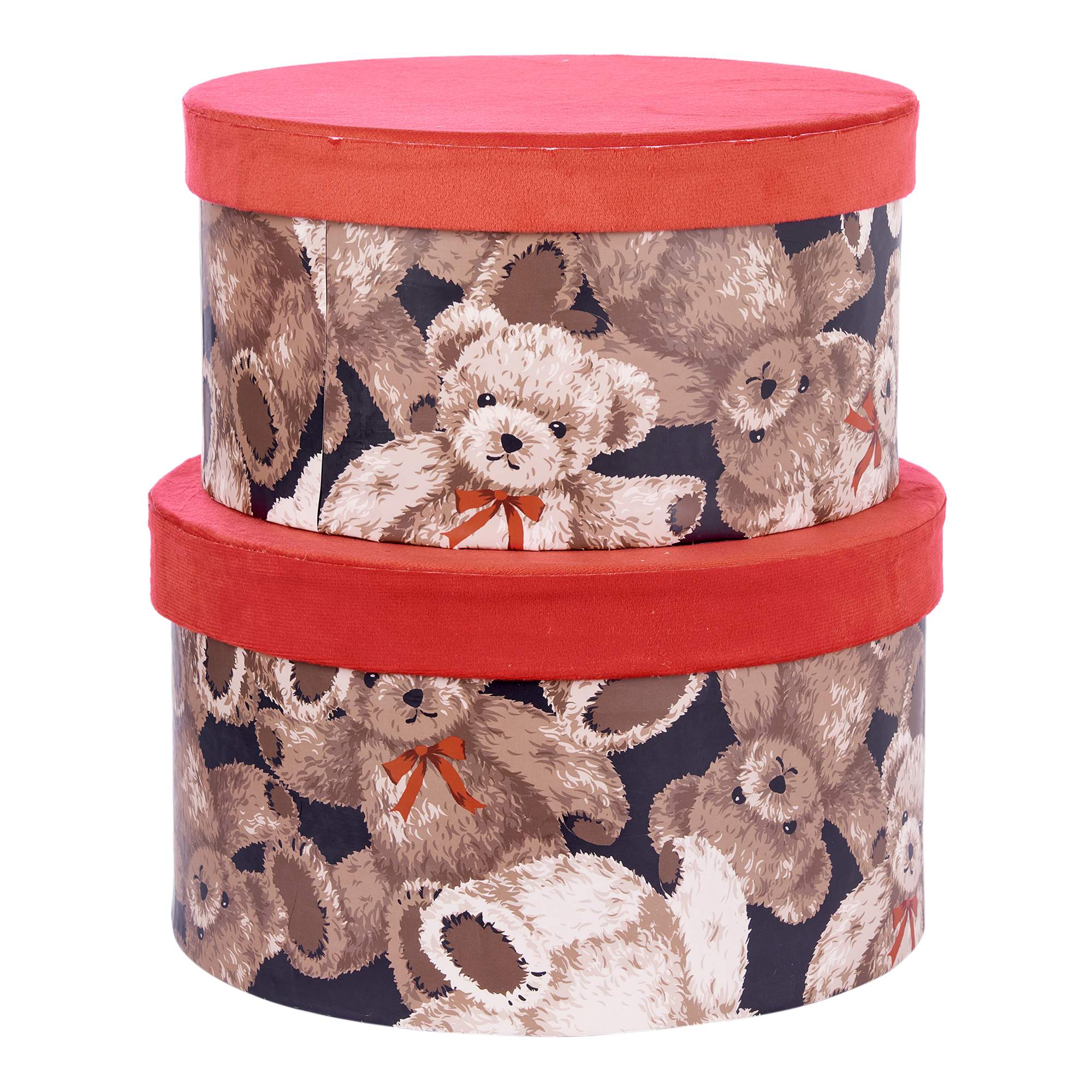 SET 2 SCATOLE CILINDRICHE (M.G.28,5x28,5x16) RED