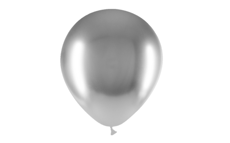Bag 50 BRILLIANT balloons 12'' (95cm-30cm) Silver b02