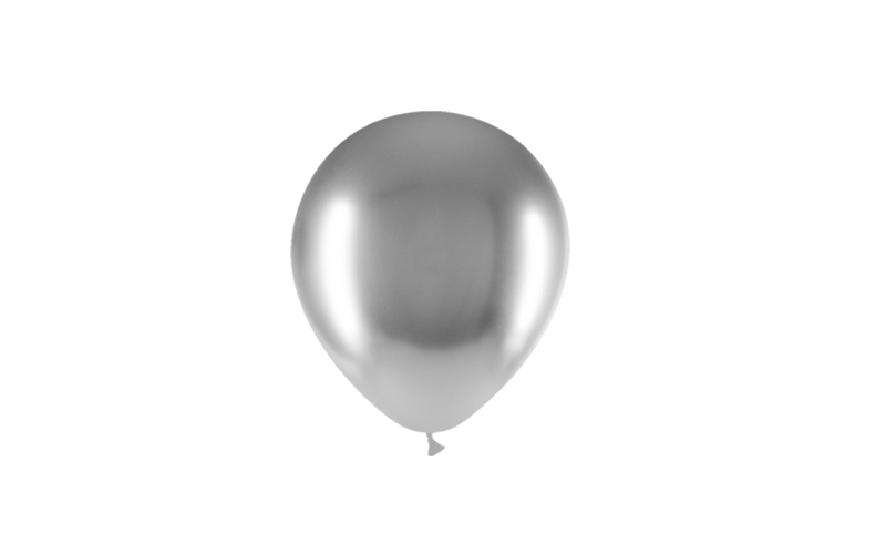 Bag 100 BRILLANT balloons 5' (45cm-14cm) Silver b02