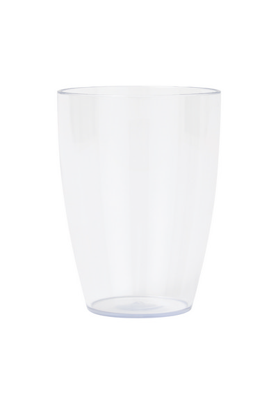 Set 2 bicchieri plastica semi-trasparente H.9 cm