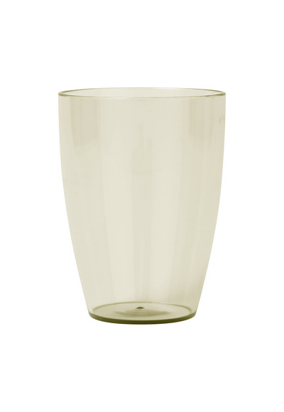 Set 2 bicchieri plastica semi-trasparente H.9cm beige