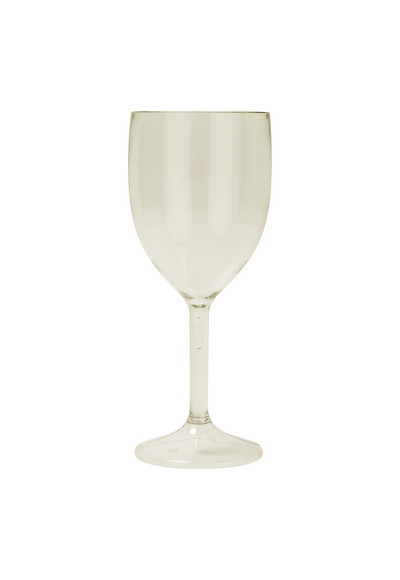Set 2 bicchieri vino plastica semi-trasparente H.17cm beige