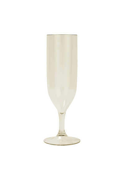 Set 2 flute plastica semi-trasparente H.17cm beige