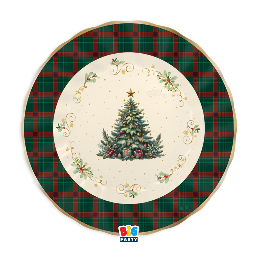 6 Piatti cm.25 Tartan Christmas