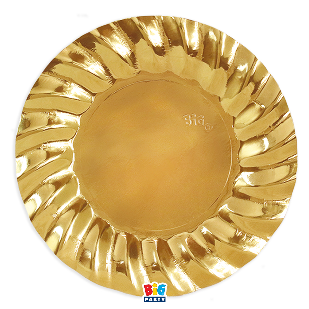 6 Piatti cm.30 Wavy Oro Metal