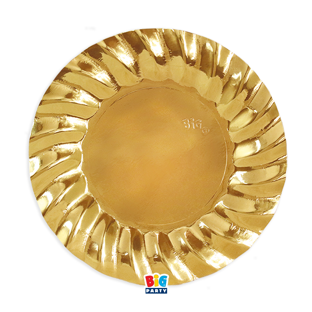 6 Piatti cm.25 Wavy Oro Metal