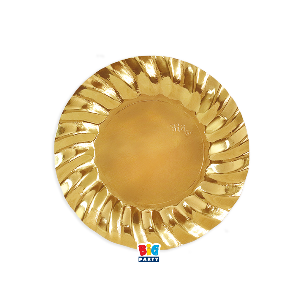6 Piatti cm.20 Wavy Oro Metal