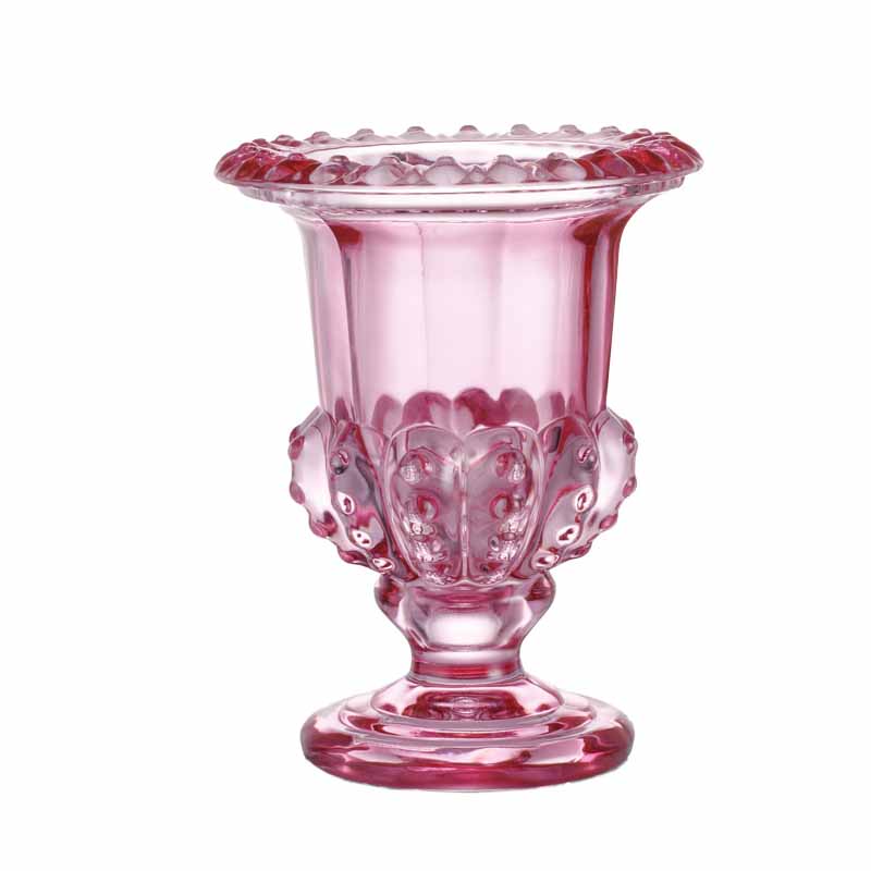 VASO ROSA CON PIEDE  D.16XH.20,5 CM AMELIE