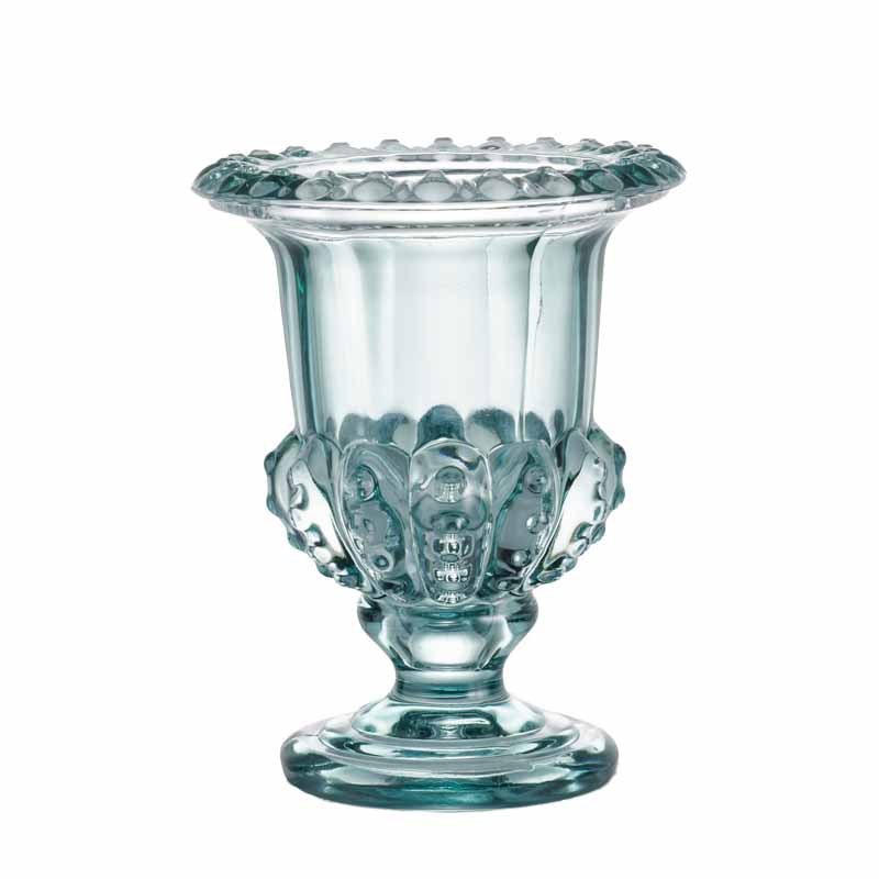 VASO CELESTE CON PIEDE  D.20XH.26 CM AMELIE