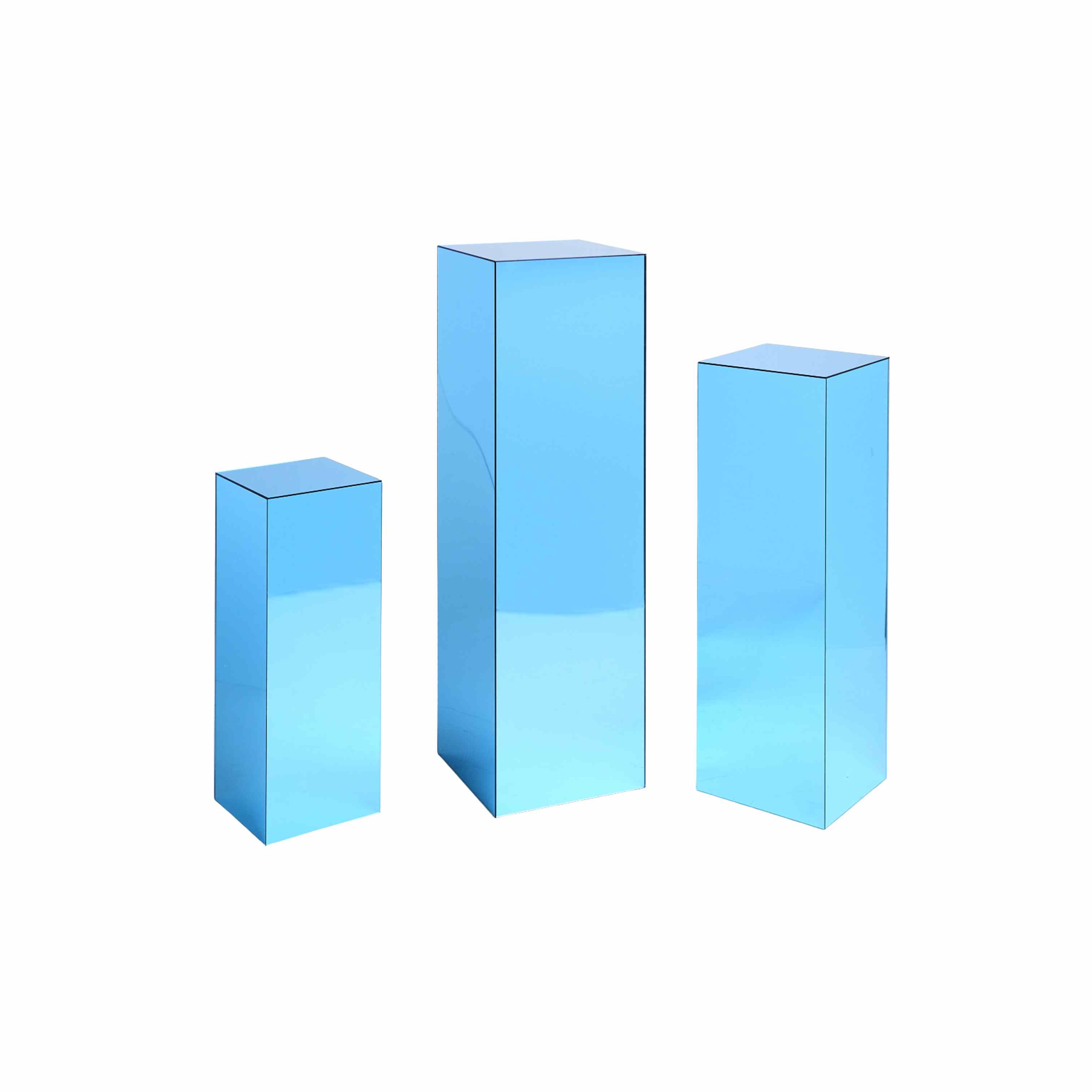 SET 3 ALZATINE PLEXIGLASS AZZURRE (H100/80/60CM) 