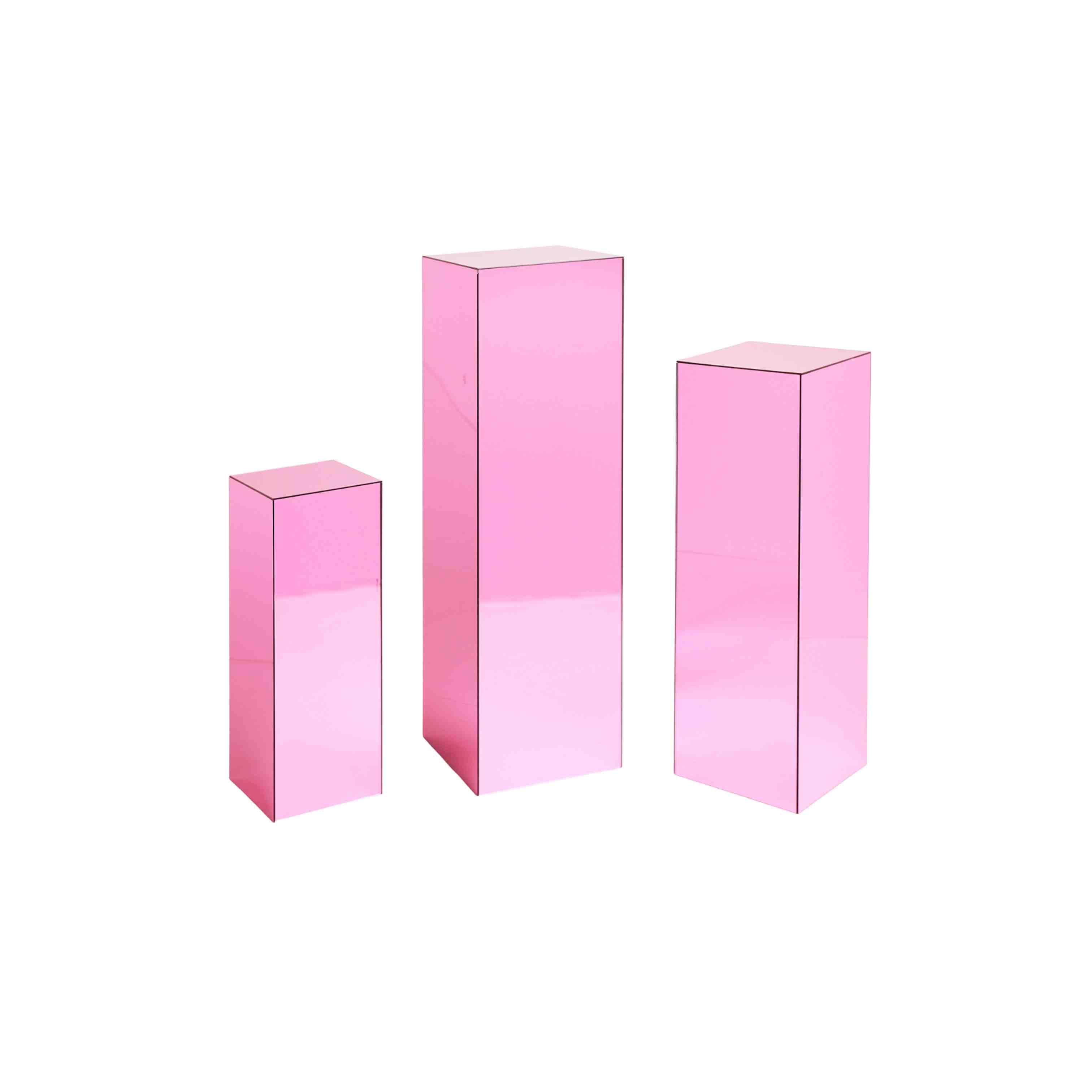 SET 3 ALZATINE PLEXIGLASS ROSA (H100/80/60CM)