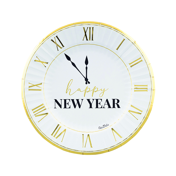 CF.8 PIATTI CM 23  HAPPY NEW YEAR CLOCK WHITE