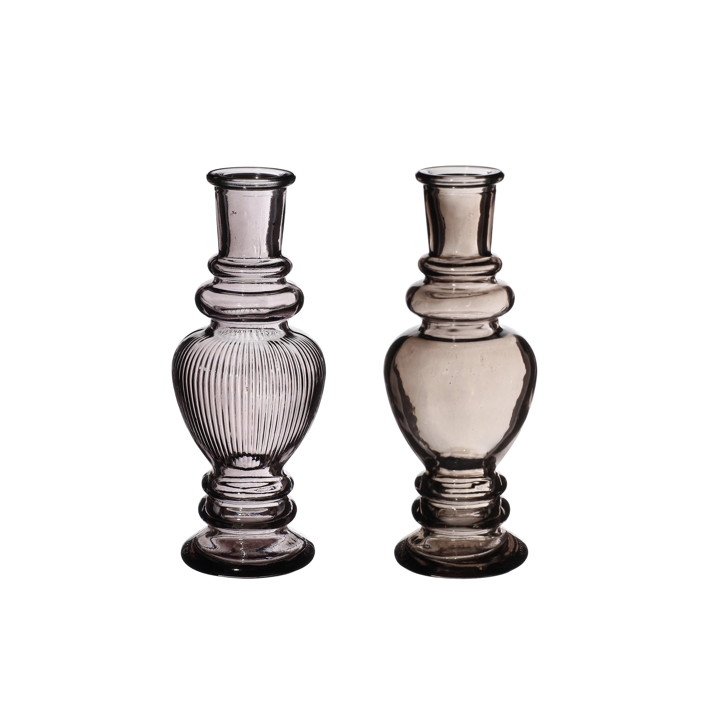 VENICE PORTACANDELA GRIGIO H.15,5XD.5,7 CM 2 ASS.