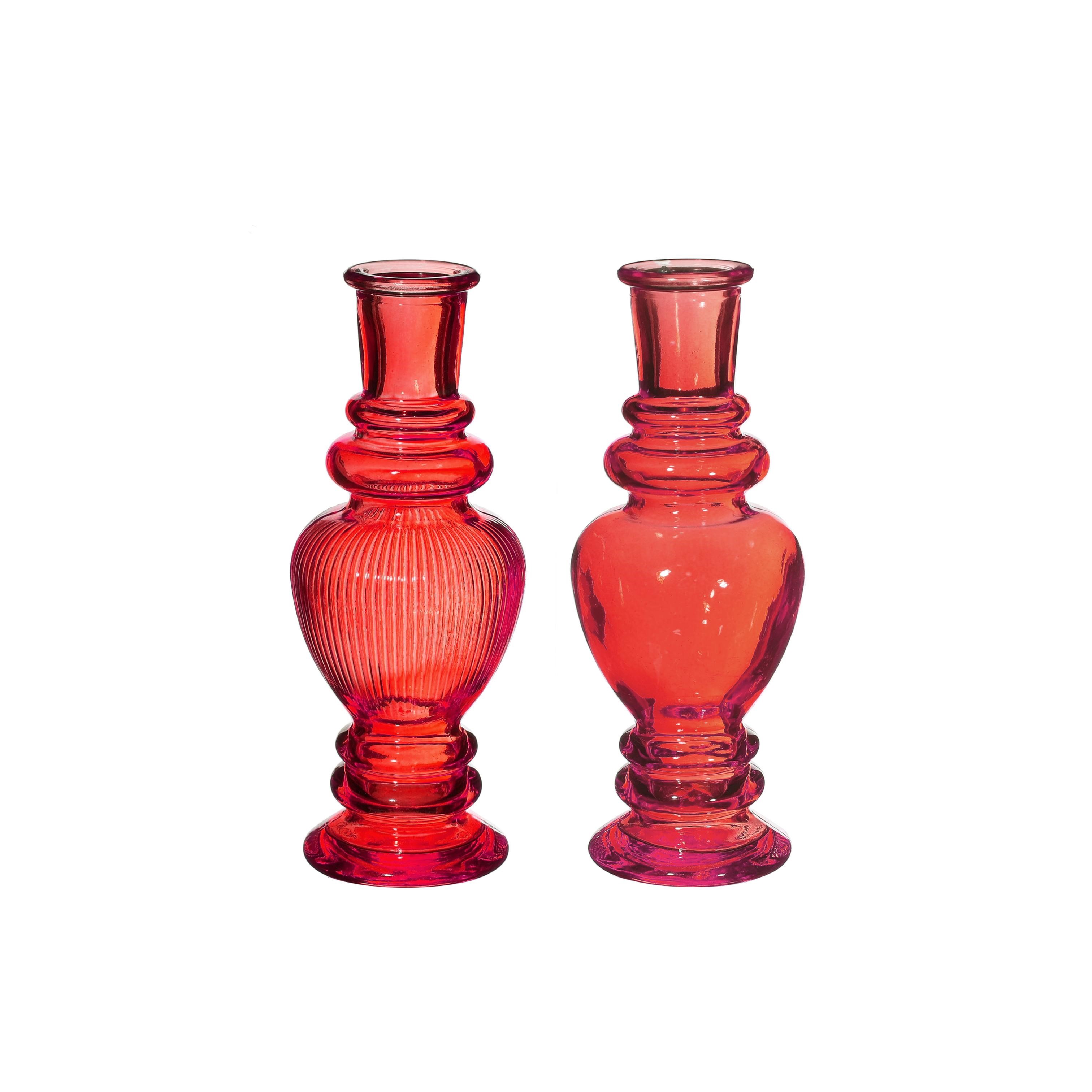 VENICE PORTACANDELA ROSSO H.15,5XD.5,7 CM 2 ASS.