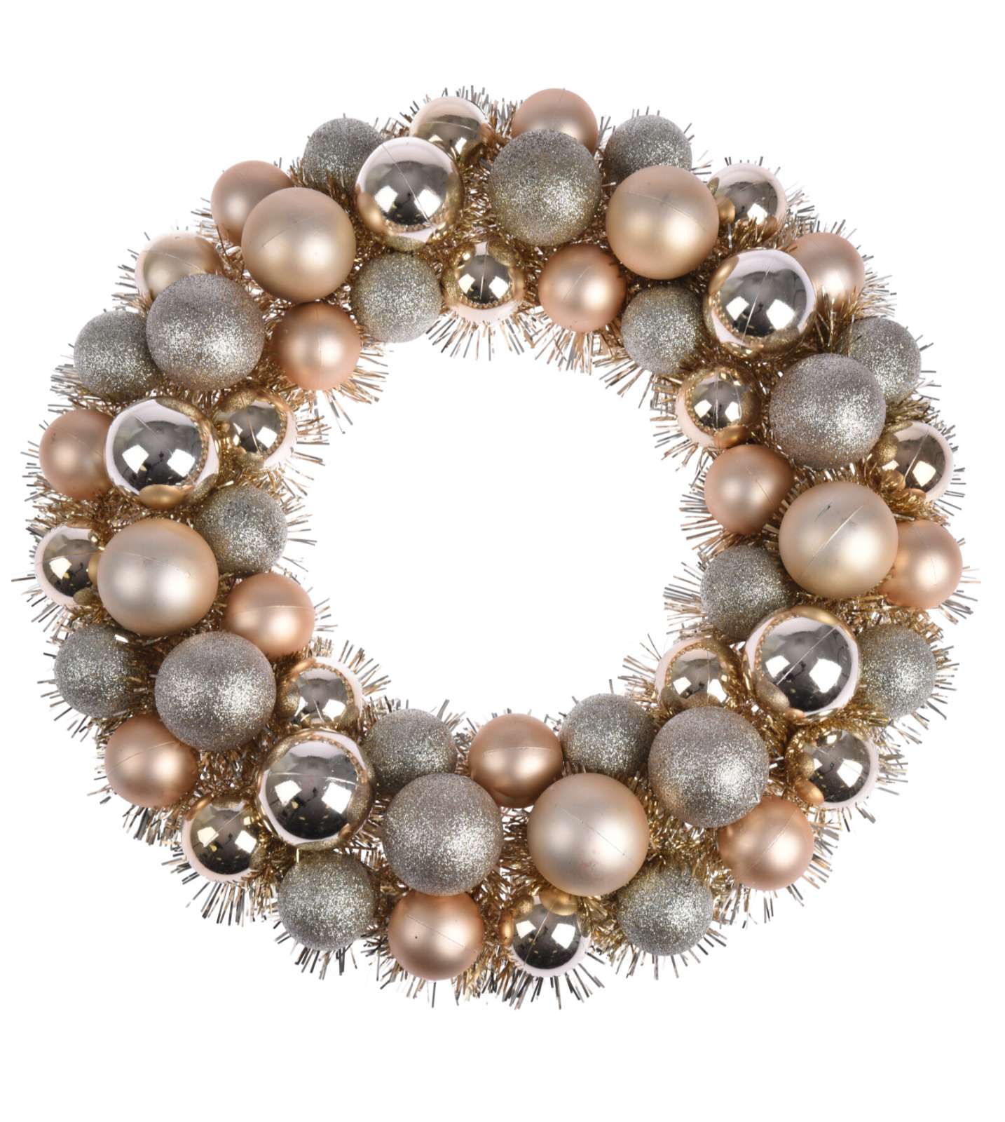 CORONA 39CM 56 SFERE CHAMPAGNE