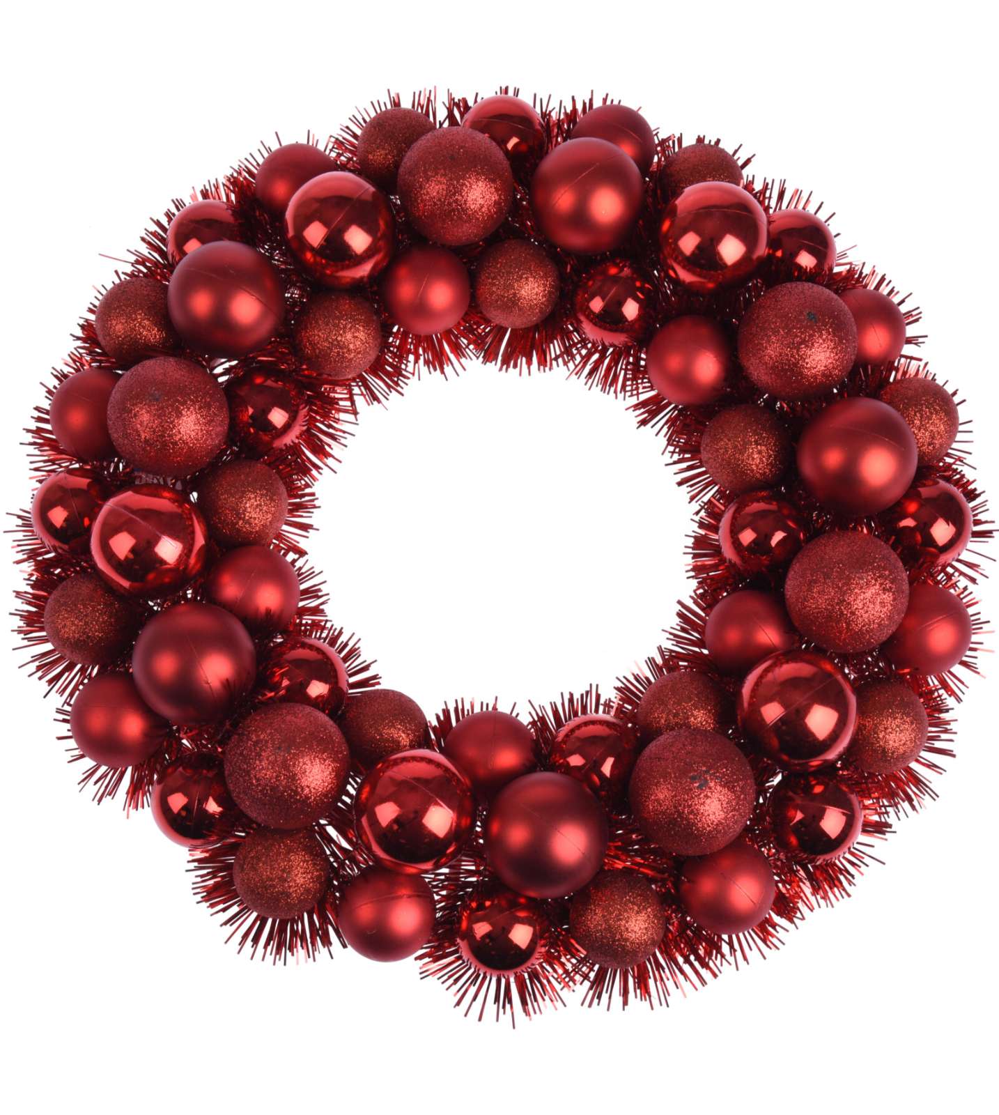 CORONA 39CM 56 SFERE ROSSO