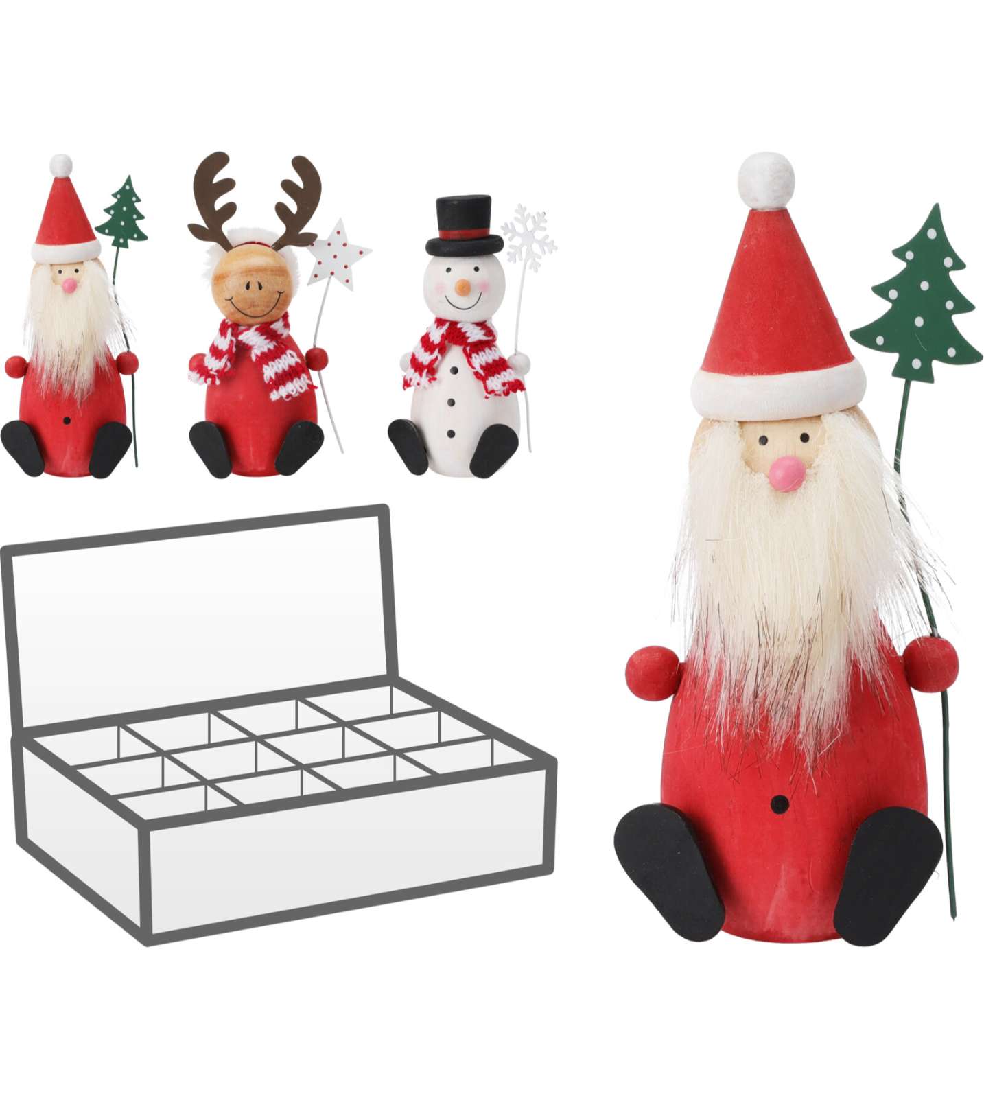 FIGURA NATALE LEGNO 13CM 3ASS