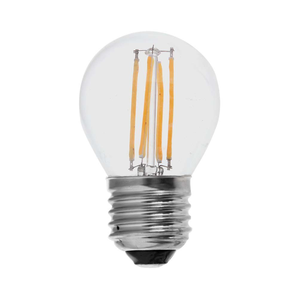 LAMPADINA LED E27 6W 100LM/W G45 FILAMENTO 3000K