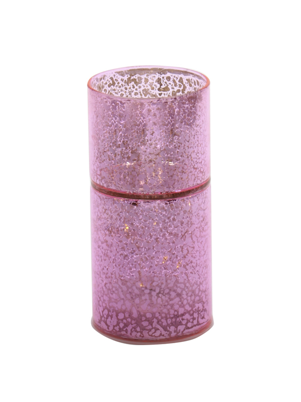 TUBO ROSA PORTAC. C.LED D.8X17CM REM.CONT. VETRO