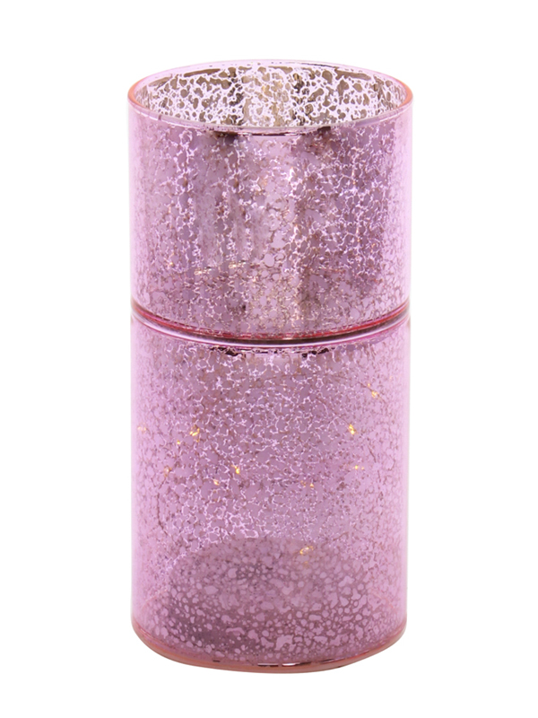 TUBO ROSA PORTAC. C.LED D.10X20CM REM.CONT. VETRO