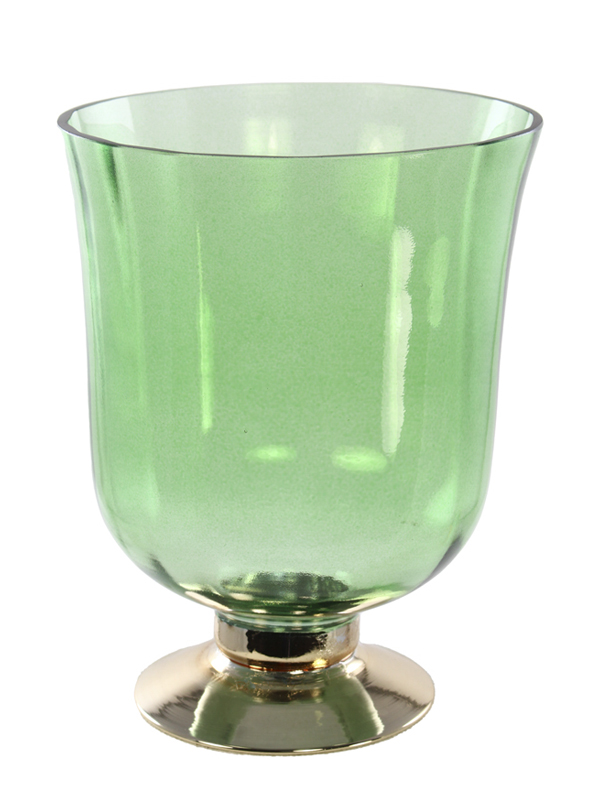 VASO VERDE/ORO D.16X20CM VETRO