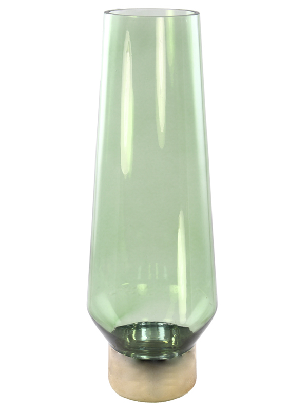 VASO VERDE/ORO D.16X45CM VETRO
