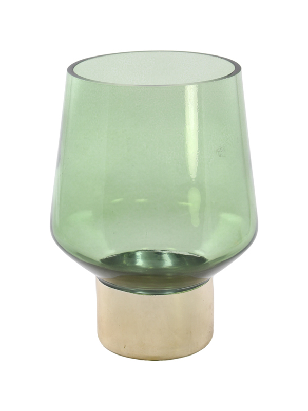 VASO VERDE/ORO D.18X25CM VETRO