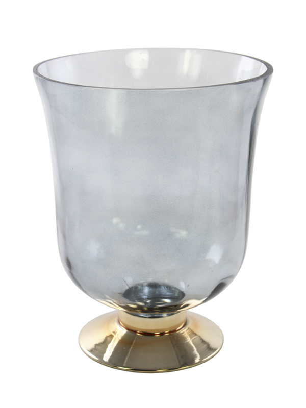 VASO GRIGIO/ORO D.24X30CM VETRO