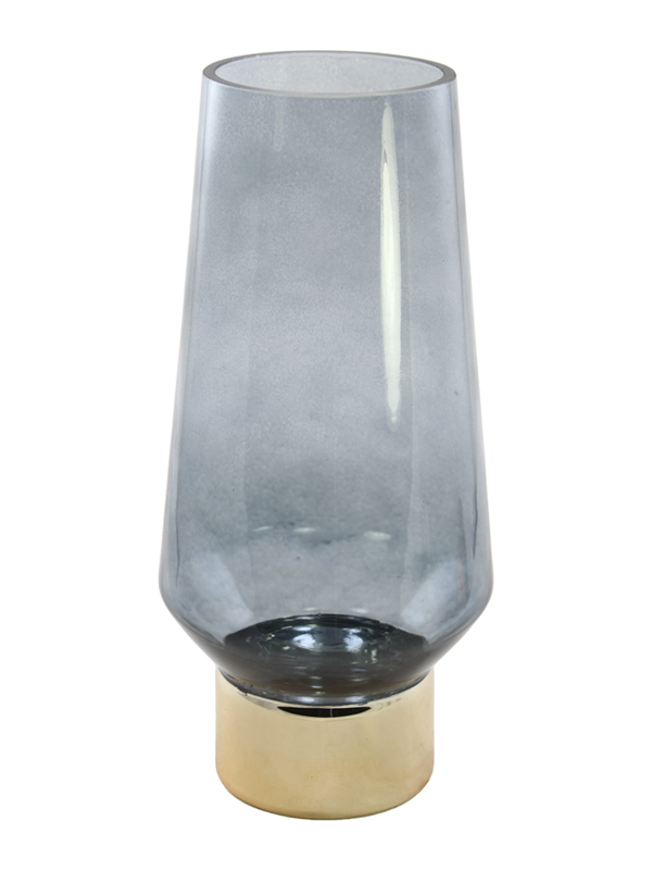 VASO GRIGIO/ORO D.16X35CM VETRO
