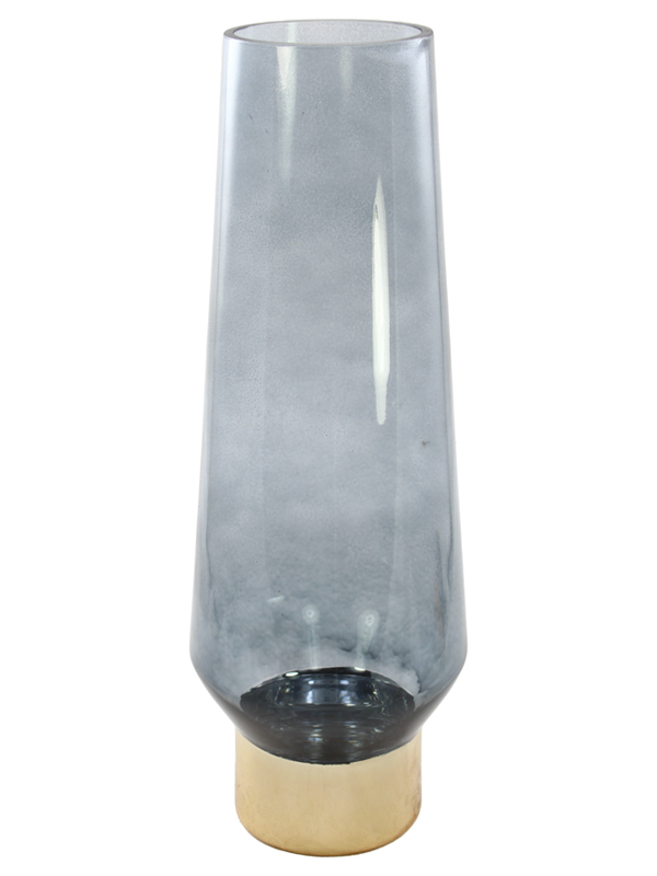 VASO GRIGIO/ORO D.16X45CM VETRO