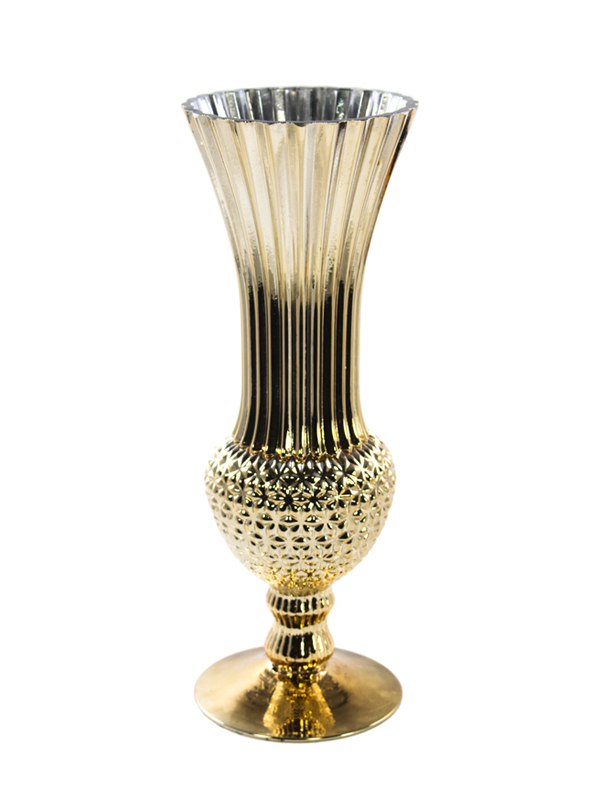 VASO ORO D.12X35CM VETRO