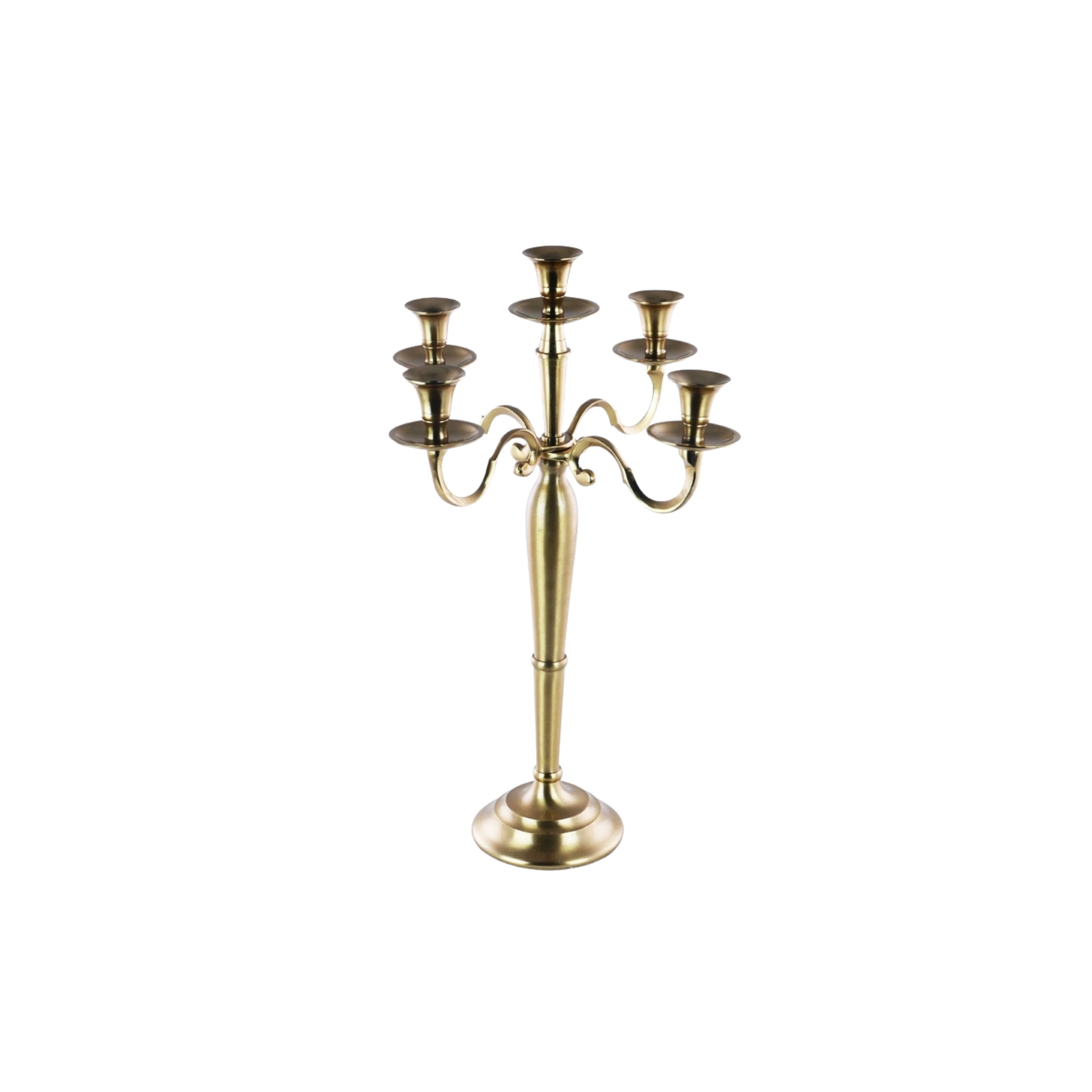 CANDELABRO 5 LUCI ORO H.63CM ALLUMINIO