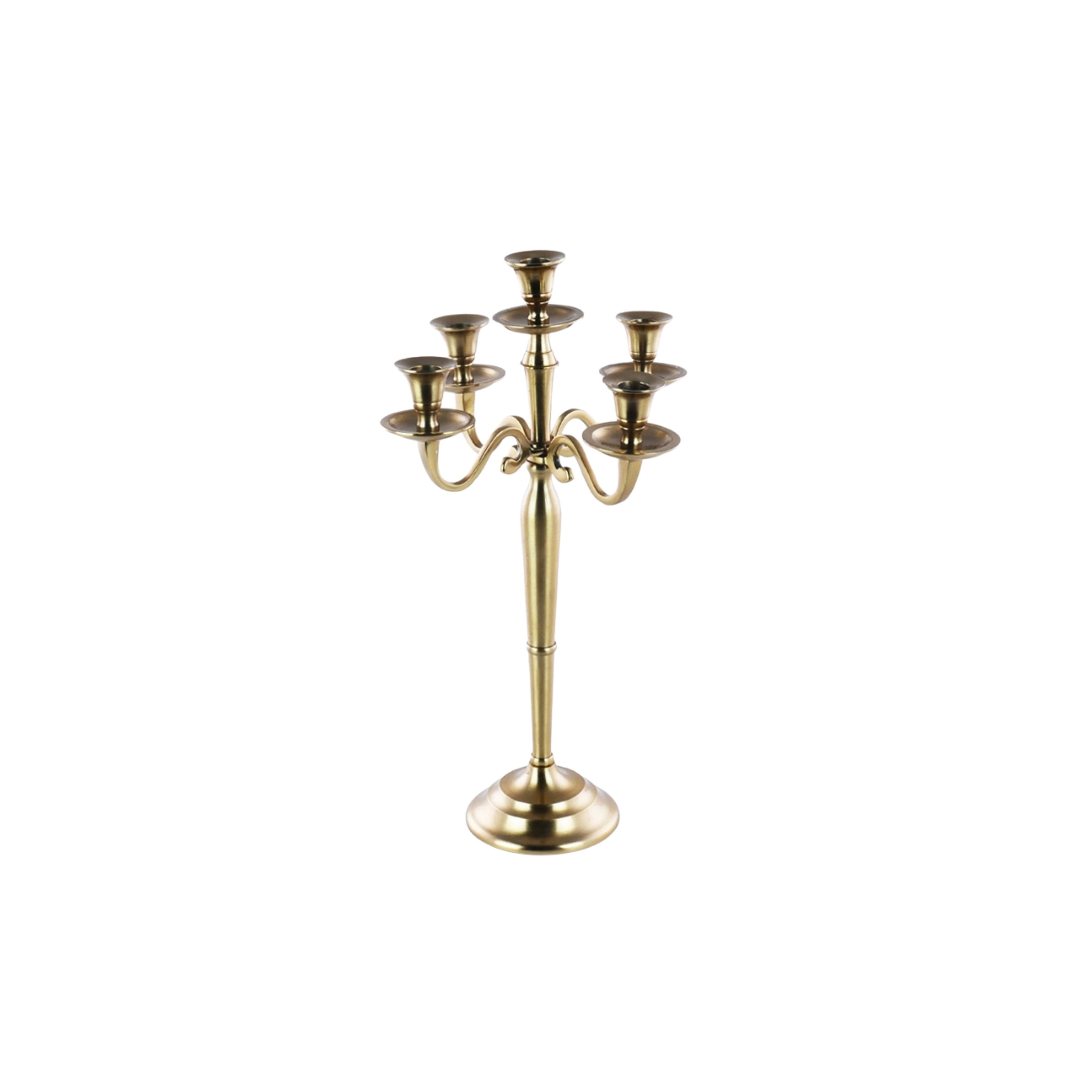 CANDELABRO 5 LUCI ORO H.47CM ALLUMINIO