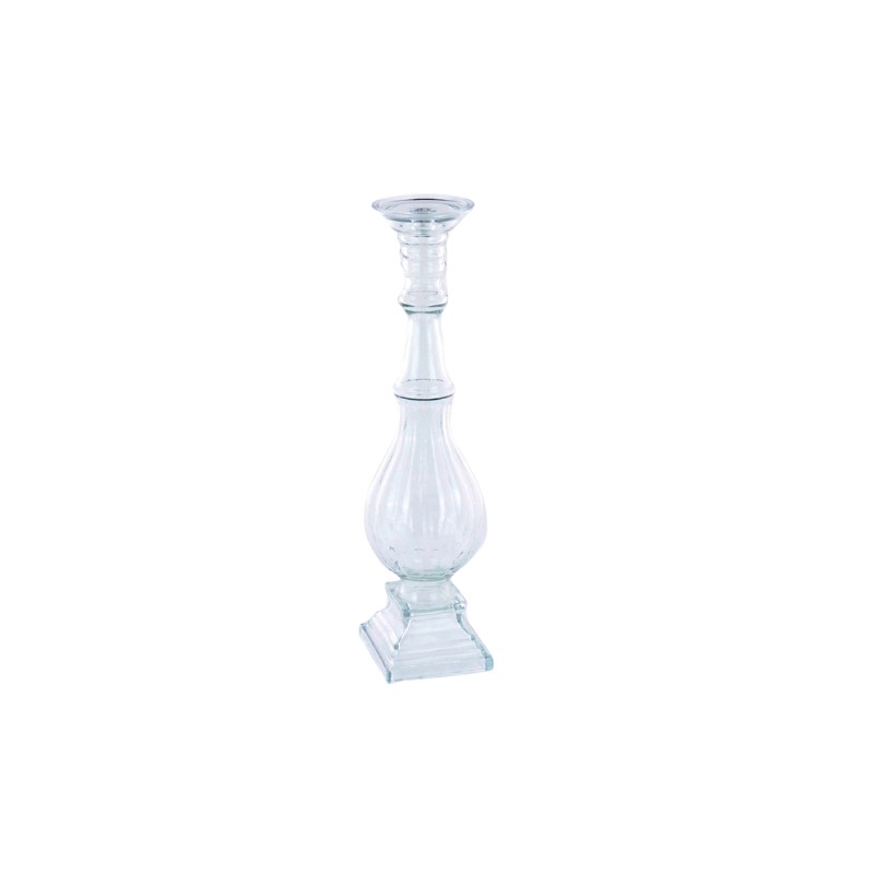 CANDELIERE TRASPARENTE VETRO H.61 CM
