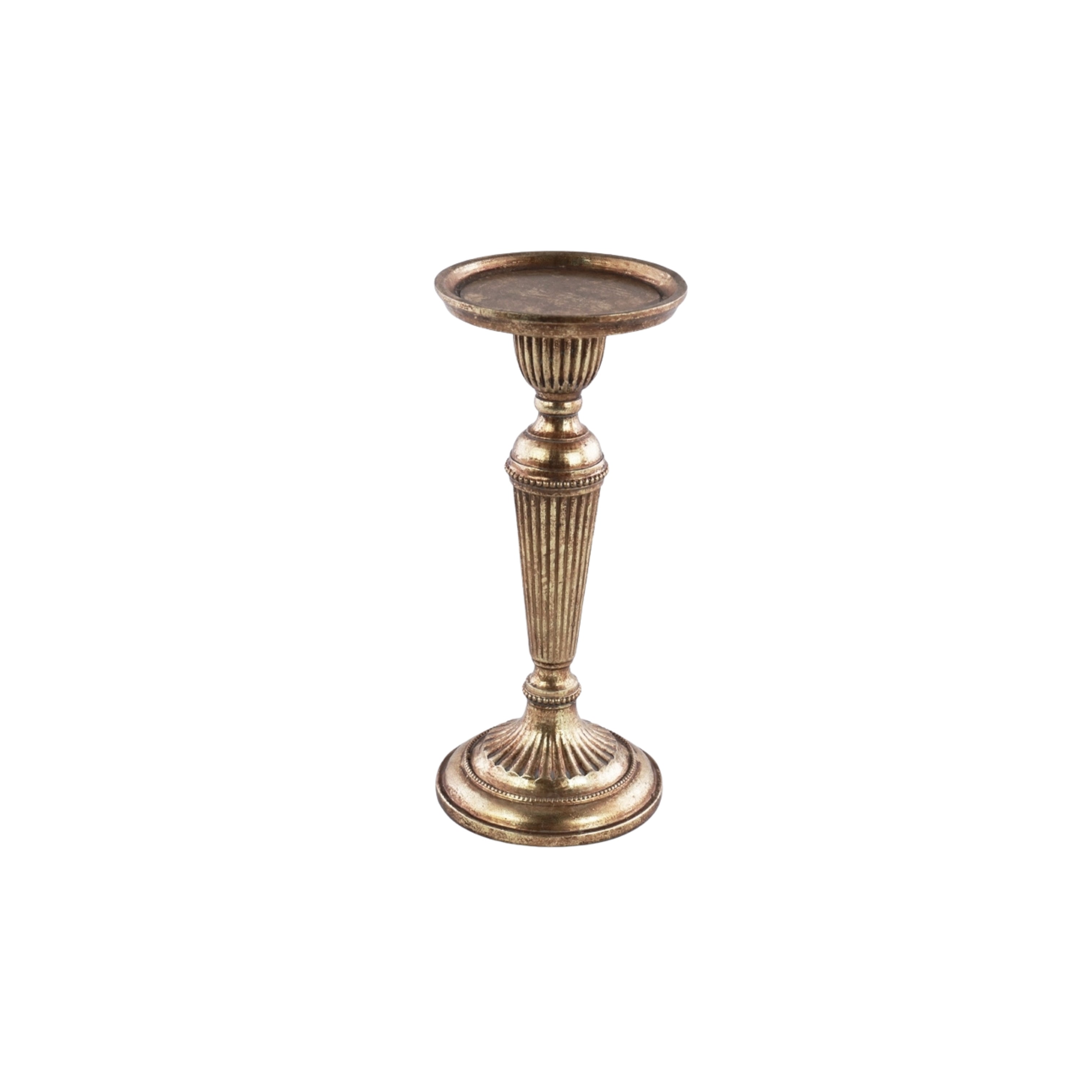 PORTACANDELA ORO H.23CM RESINA