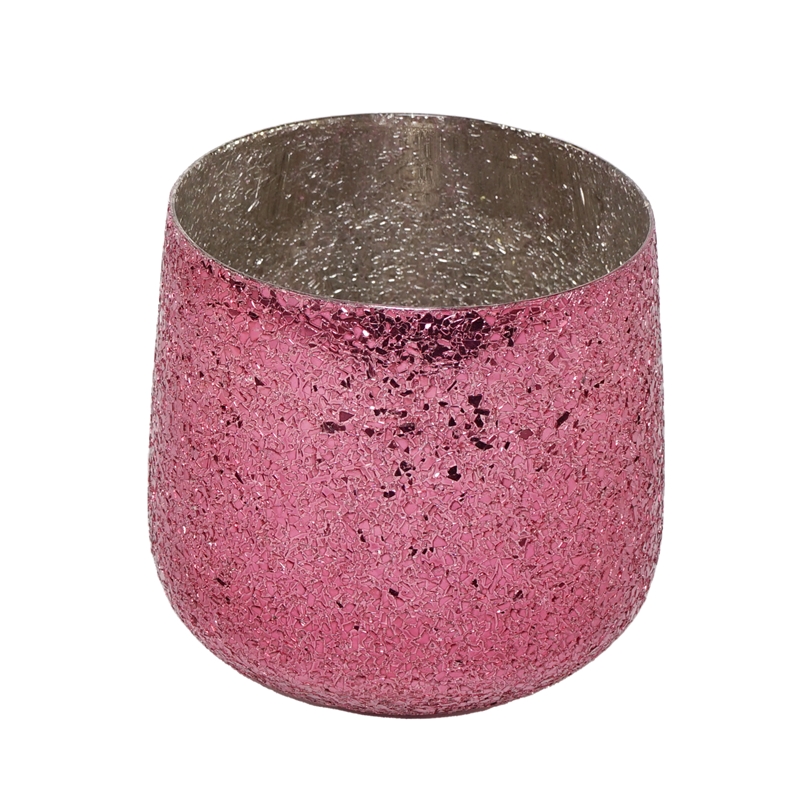 VASO ROSA VETRO D.16XH.16 CM