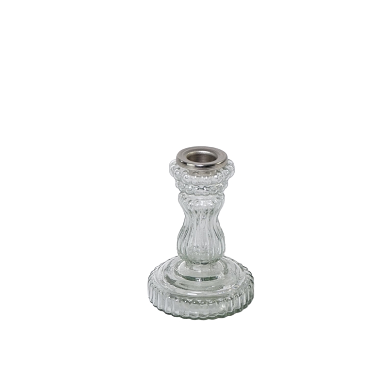 CANDELIERE TRASPARENTE VETRO H.11 CM