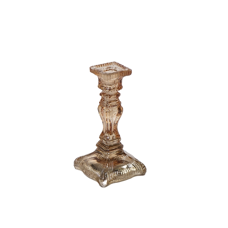 CANDELIERE BRONZO VETRO H.19CM