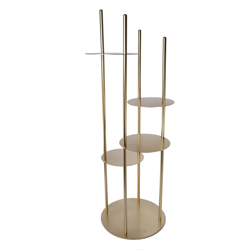 ALZATA ORO 4 PIANI METALLO 55x55x135 cm.