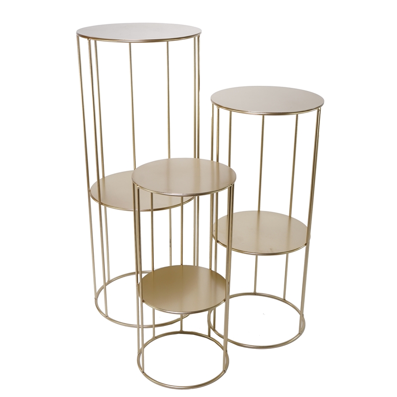 S/3 ESPOSITORI ORO METALLO